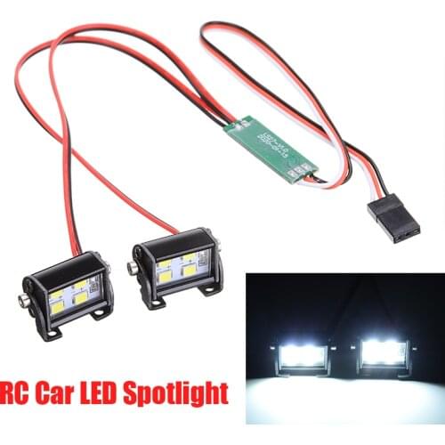 1pcs 4 LED Light Highlight Spotlight Double-row RC Car Hood Bumper LED White Light for SCX10 D90 90048 1/10 RC Car