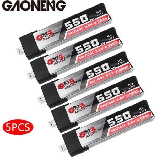 Gaoneng 550mAh 1S 50C/100C 3.8V HV Lipo battery PH2.0 Plug for Tinyhawk TINY8X TINY7 B06 Beta75 URUAV Inductrix FPV Drone