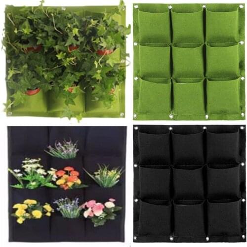 2/3/4/6/9 Grids Pockets Wall Hanging Planting Pot Green Plant Grow Planter Vertical Garden Bag Garden Supplies Bags Garden Tool