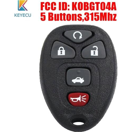 KEYECU 10PCS Remote Key for Buick For Chevrolet Tahoe Traverse GMC 2007 2008 2009 2010 2011 2012 2013 KOBGT04A 5 Buttons 315Mhz