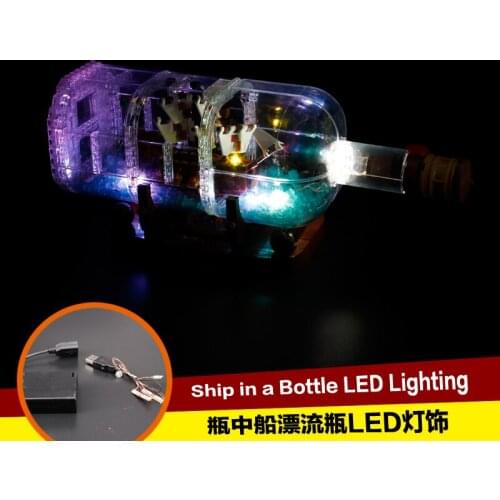 Led light Kit for ship in a Bottle Compatible 21313 Building Block Compatible With 16051