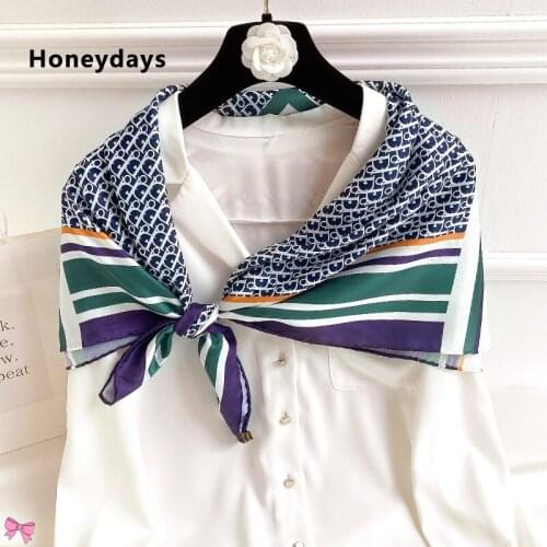 Geometric Print Design 90*90cm Square Scarf Sunscreen Bag Headscarf Office Shawl Quality Ladies Head Kerchief Femme Handkerchief