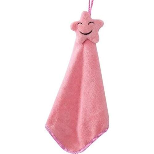 80%HOTKitchen Bathroom Star Hand Towel Soft Kids Child Wipe Hanging Cute Cartoon Towel