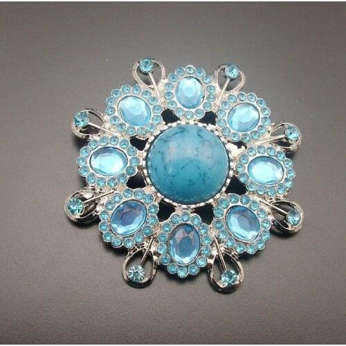 Hot Sale Fashion Big Blue Rhinestone Alloy Brooch Wholesale Retail Jewelry Acrylic Stone Pin for Women 2018 Item No.: BRH4667-L