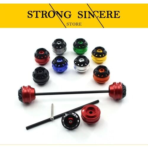 Motorcycle CNC Aluminum Front & Rear Axle Fork Crash Sliders Wheel For Suzuki GSR750 2011-2015 gsr 750 11-15 GSR 750