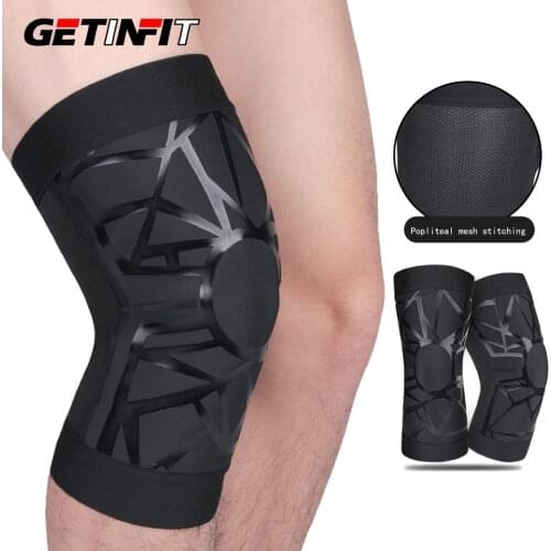 Getinfit 1 Pcs Elastic Sports Knee Pads Compression Anti-Collision Protection Patella Outdoor Basketball Football Riding