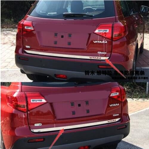 For Suzuki Vitara Tailgate Rear Door Bottom Cover Molding Trim Stainless Steel back door trim car Accessories 2019 2018 2017