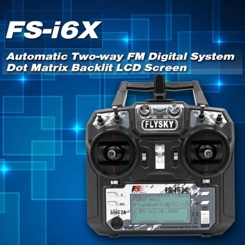 Original Flysky FS-i6X 2.4GHz 10CH AFHDS 2A RC Transmitter with FS-iA10B Receiver for RC Drone Airplane Helicopter
