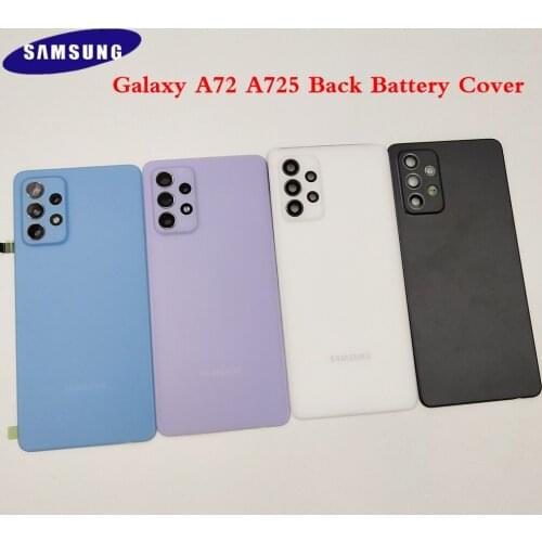 Original Samsung Galaxy A72 A725 Housing Cover Battery Protective Back Cover For Galaxy A 72 5G Door Rear Case With Frame Lens