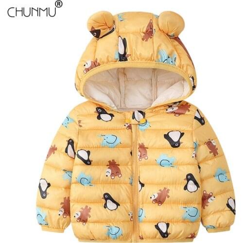 Autumn Winter Fashion Baby Clothes Boys Girls Cotton Coat Causal Thin Hooded Jacket Infant Kids Outerwear 0-5 Years