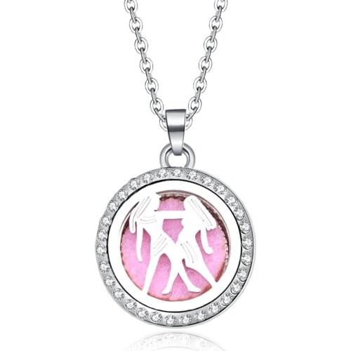 Constellation Stainless Steel Aromatherapy Essential Oil Diffuser Perfume Locket Pendant Aroma Necklace Magnetic