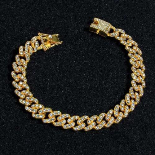 12mm Micro Inlaid Zircon Cuban Chain Necklace for Women Men Exaggerated Thick Iced Out Necklace Hip Hop Rapper Choker Jewelry