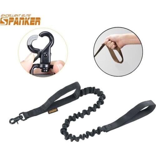 EXCELLENT ELITE SPANKER Outdoor Tactical Dog Bungee leash Dedicated Training Hunting Equipment Dual Handle Metal Buckle