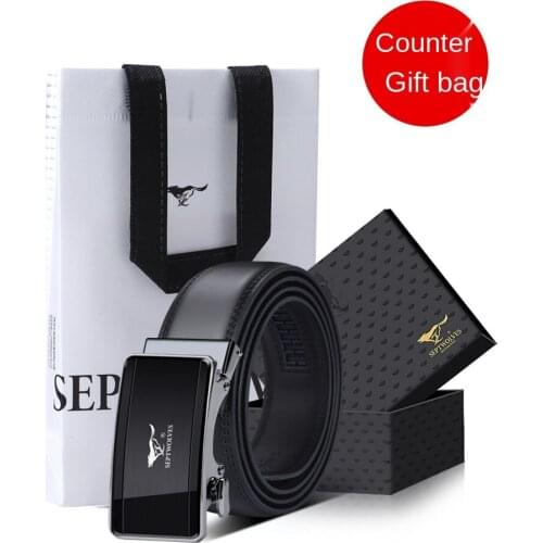 Automatic Buckle Belt Mens Fashionable Ins Leather Belt Fashionable All-Match Casual Authentic Young People Pant Belt