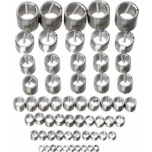 60pcs M3-M12 Stainless Steel Wire Threaded Insert Thread Repair Kit Wire Screw Sleeve Helicoil Thread Repair Insert