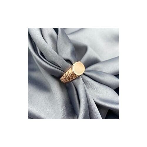 Rose Plated Platter Auger Ring