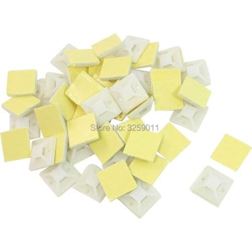 500PCS Self Adhesive Cable Tie Mounts 20 mm* 20mm Screw Hole Anchor Point Provides Optimal Strength for Long-Term Durability