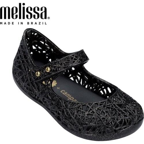 Mini Melissa Hollow Girl Jelly Shoes Beach Sandals 2021 Summer Baby Shoes Melissa Sandals Kids Non-slip Princess Girls Shoes