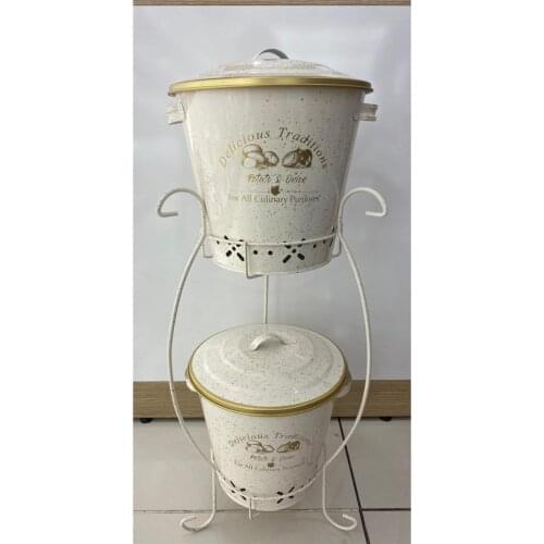 Tursa Glassware 2 Layer Gold White Detailed Potato Soğanlık