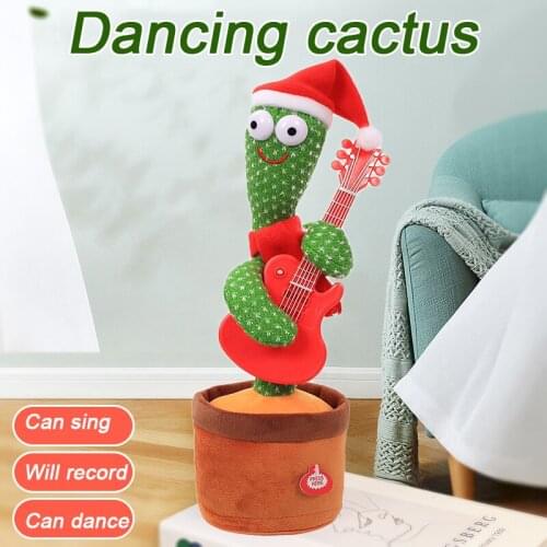 Dancing Singing Cactus Toy Repeating Talking Wiggle Electric Cactus Plush Toys For Kids Adults Christmas Decoration SDF-SHIP