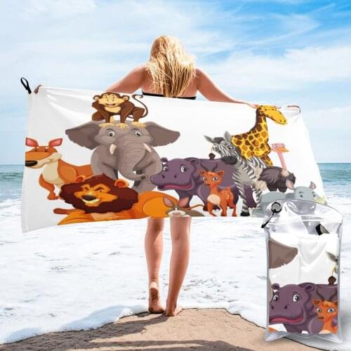 Ultralight Compact Quick Drying Towel Group Wild Animal Microfiber Camping Hiking Hand Face Towel Outdoor Travel Kits