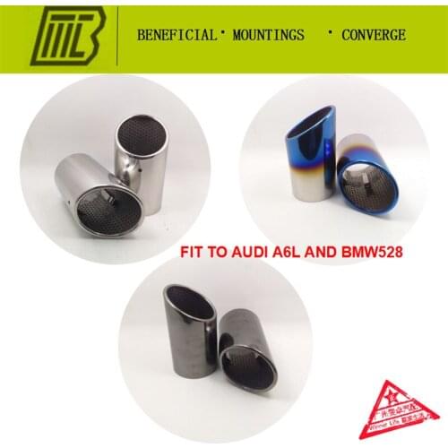 REFITTING LARGE ENGINE Car Exhaust risistance Muffler Universal end Pipe for AUDI A6L inlet 82mm.length 150mm tip stainless