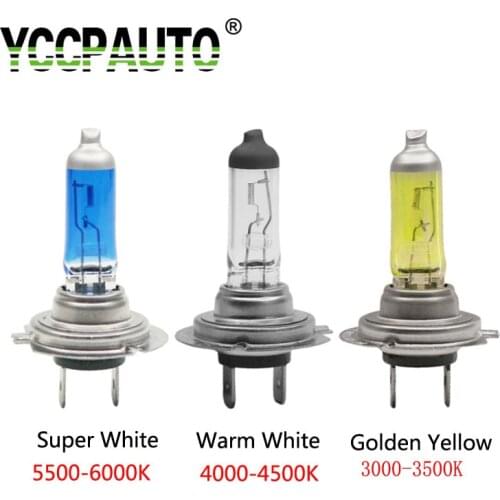 YCCPAUTO 2Pcs 100W H7 Halogen Car Headlight Fog Lamp Auto External Lights Halogen Bulb 3500k 4300k 6000k 12V Super Bright