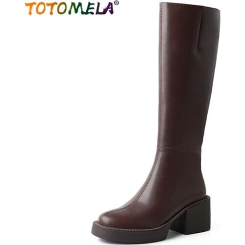 TOTOMELA New Arrive Modern Shoes Fashion Hot Sale Knee High Boots Comfortable With Fur Ladies Shoes Hand Made Women Winter Boots