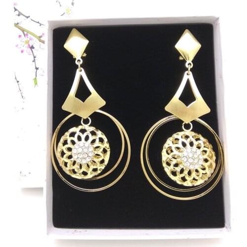 Kingdom Ma Wholesale Hot Fashion Long Earrings Free Delivery Africa Earrings for Women Gold Color Earring