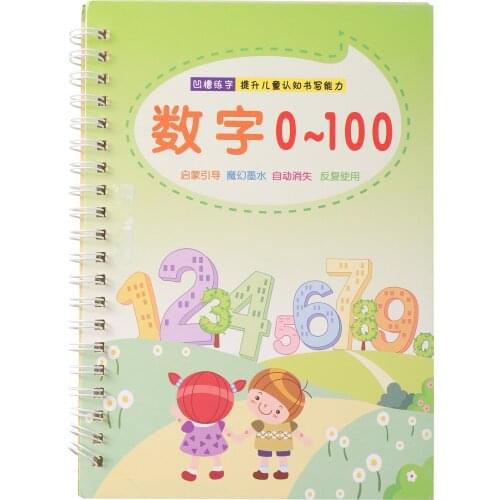 0~100 Number Calligraphy Handwriting Exercise Groove Copybook Children Cognitive Writing Digital Learning Synchronization Book