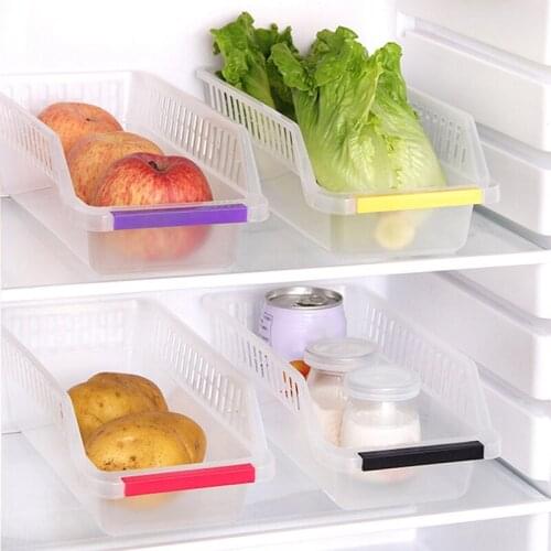 1 Layer Refrigerator Food Fruits Storage Box Drinking Drawer Storage Box Organizer Case Kicthen Spice Can Jar Storage Shelf