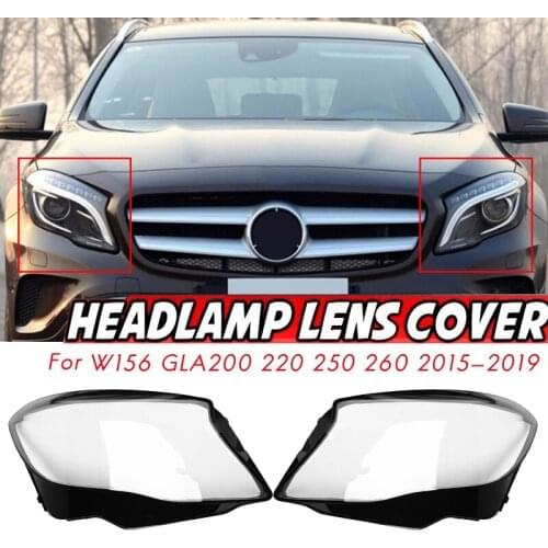 1 Pair for Mercedes Benz W156 GLA200 220 250 260 2015-2019 Car Headlight Lens Cover Lampshade Auto Light Shell