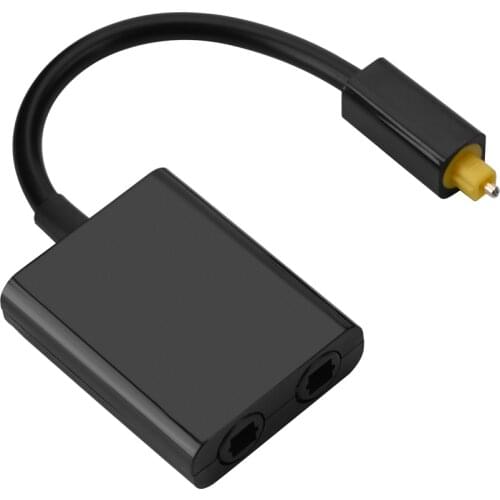 1 In 2 Out​​ Dual Port Optical Audio Splitter Adapter Toslink Digital Connectors Audio Cable For A/V Receiver HDTV CD DVD Player