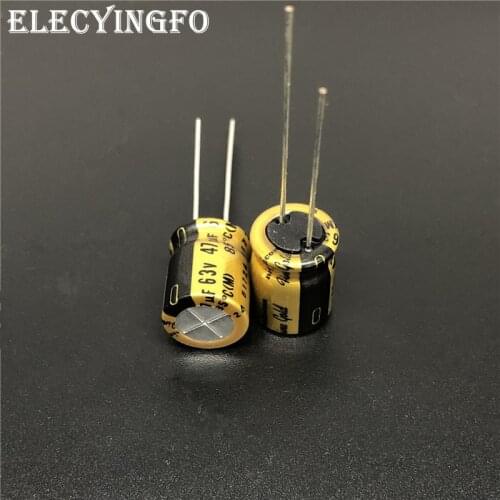 10Pcs/100Pcs 47uF 63V NICHICON FG Series (fine gold) 10x12.5mm 63V47uF High Grade HIFI Audio Capacitor