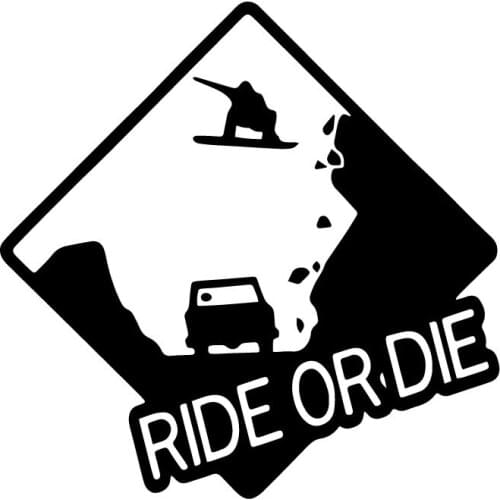 16.3CM*16.2CM Ride Or Die Snowboard Creative Vinyl Decal Body Of Car Decoration Car Stickers