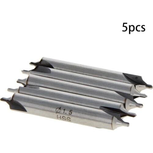 5/10pcs HSS Center Drill Bits 1/1.5/2/2.5/3/3.15mm Tip Diameter Double Ended B Type Spotting Drills Metric Lathe Mill Tool