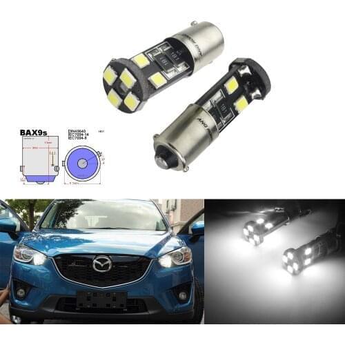 ANGRONG 1 Pair H6W BAX9 8 SMD Xenon White LED Sidelight Canbus Bulbs For Alfa Romeo 147 Gt 156 166