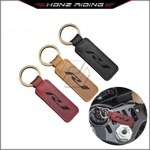 For Yamaha R1 YZF-R1 After 2015 Motorcycle Keychain Cowhide Key Ring