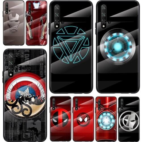 Marvel Superhero Logo For Honor 30 20 10 9X 8X Pro Plus Lite Tempered Glass Hot New Shell Luxury Cover Phone Case