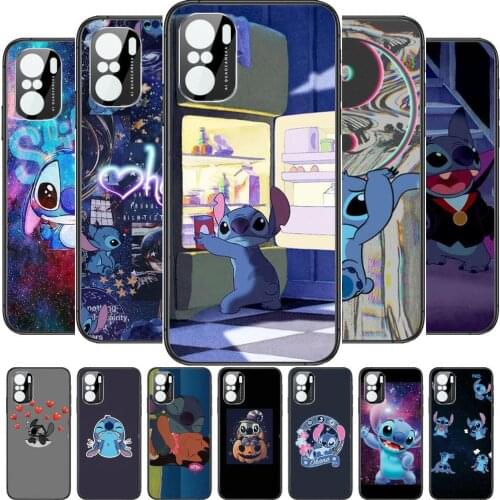 Stitch Phone Case For xiaomi redmi POCO F1 F2 F3 X3 Pro M3 9C 10T Lite NFC Anime Black Cover Silicone Back Prett mi 10 ultra cov