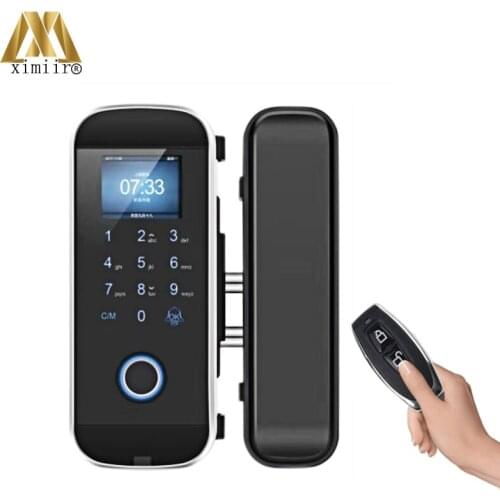 High-quality Office Home Glass Fingerprint Door Lock Biometric Glass Door Lock With Remote Control XM-108 Electronic Door Lock
