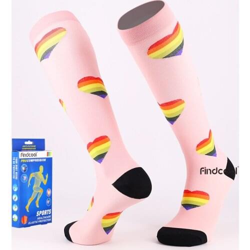 Findcool Professional Compression Plantar Fasciitis Socks for Varicose Veins Women Knee High