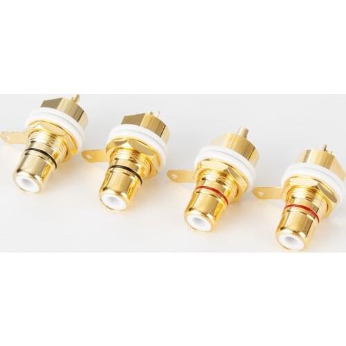 HiFi Plug Connector RCA Audio Connector Female Socket Chassis For CMC Connectors Plated Copper Jack Copper Plug