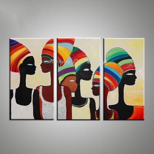 Mintura Art Decorative Wall Painting African Woman Paintings Modern Abstract Oil Painting Canvas Pictures for Living Room