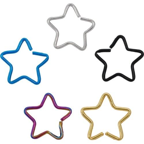 1pc Heart Star Shape Stainless Steel Fake Nose Ring Hoop Septum Rings Nose Piercing Fake Piercing Women Septum Piercing Jewelry