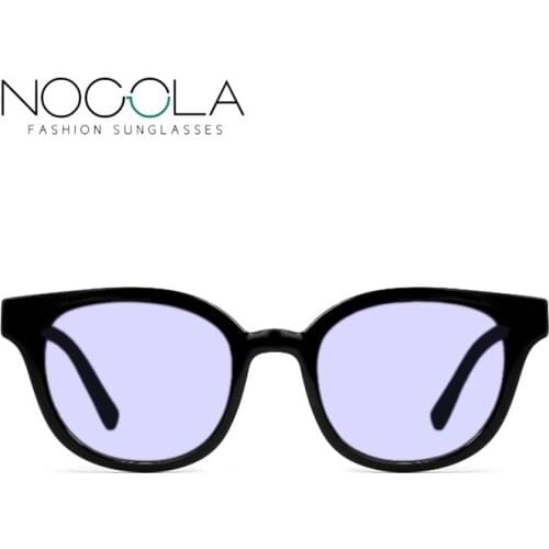 Round Acetate Sunglasses Women Polaroid Sun Glasses Female Oculos De Sol Black 94713B