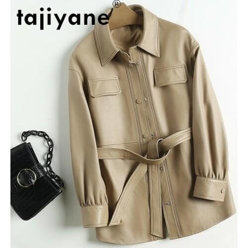 2021 Genuine Spring Leather Jackets Women Real Sheepskin Coats Woman Long Clothes Korean Style Mujer Chaqueta TN1798