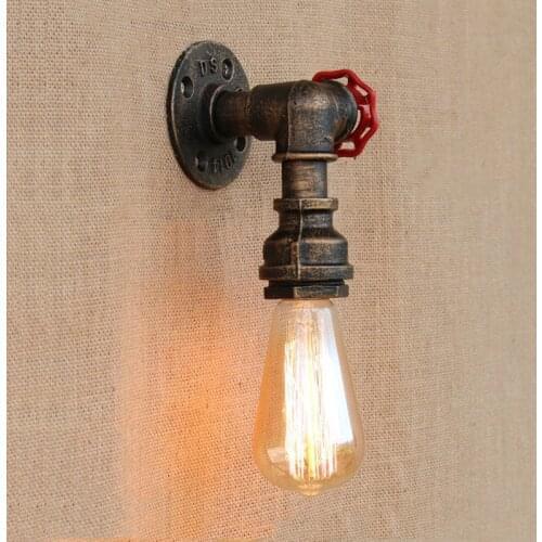Loft Iron Lamp Vintage Pipe Wall Light Corridor Porch Aisle Stair Room Bedside Bar Club Restaruant Cafe Light Bra Wall Sconce
