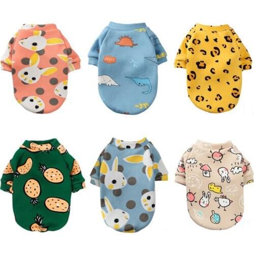 12 style Cartoon Print Cute Pet Clothes for Small Dogs Cats Warm Vest Leisure Sweatshirt Puppy Kitten Pullover Clothes