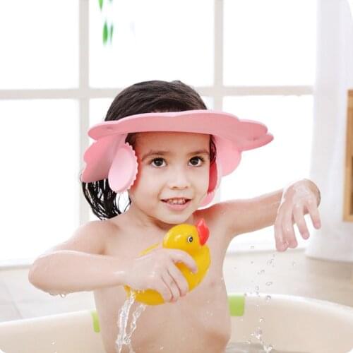 Protection Soft Cap for Shower and Bath Time Safety Elastic Shampoo Cap Baby Shower Caps Adjustable Bath Wash Hair Shield Hat